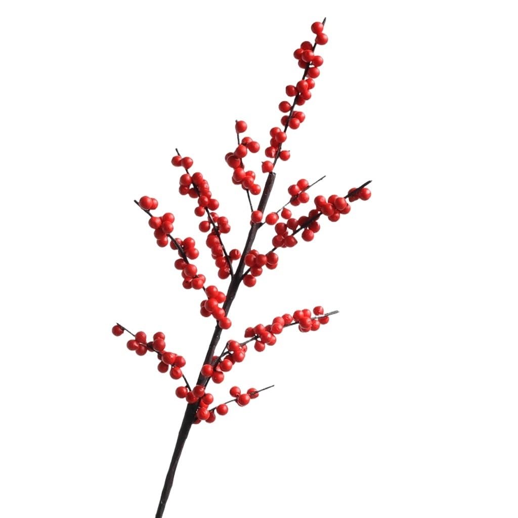Fruit de Houx simulé Argento, petite plante à fruits rouges de décoration