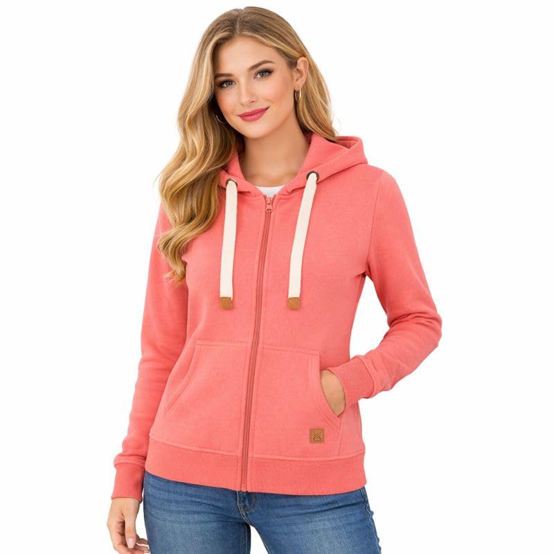 Blu Apparel Sweat à capuche zippé pour femme Extra Chaud - Sweat à capuche zippé pour femme - Sweat à capuche uni pour femme - Sweat-shirt en polaire...