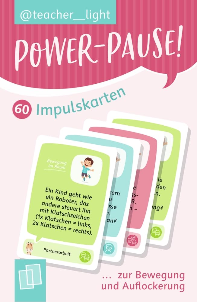 teacher_light Power-Pause! 60 Impulskarten zur Bewegung und Auflockerung Kartenset