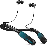 LECEFTY i35 Plus Neckband Bluetooth Headphones: 200H Playtime, Waterproof Stereo Earbuds w/ Mic for Sports Workout (Cyan Green)