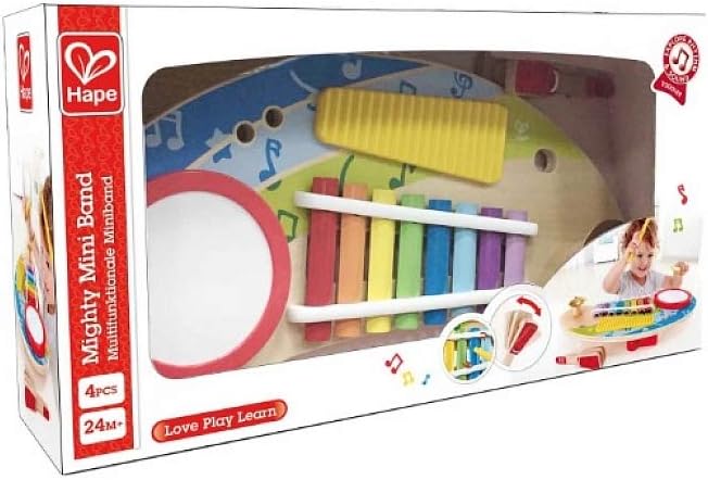Hape E0612 Mighty Mini Band - All in One Wooden Musical Instrumental Play Board