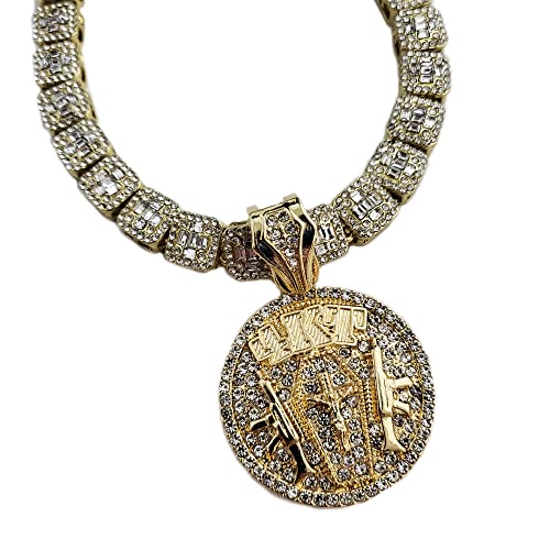 Gold Plated 4KT Medal Pendant & 12mm 16