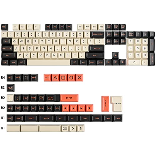 Image of Fogruaden PBT Keycaps Set, SA Profile Custom Keycap for Mechanical Keyboard Keycaps(SA Carbon)