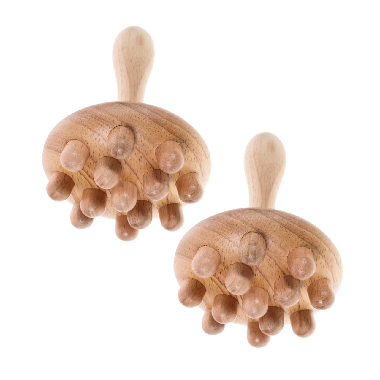 GARVALON Peine de Madera Natural 2 Piezas para Masaje de Cuero Cabelludo Resistente a Roturas, Alivia Dolores de Cabeza, Diseño Práctico y Delicado para Uso Diario