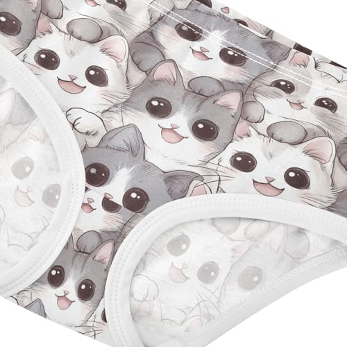 Girls Underwear Soft Cotton Cute Cats Kids Panties in Sizes 2/3t, 4t, 5t, 6 and 84