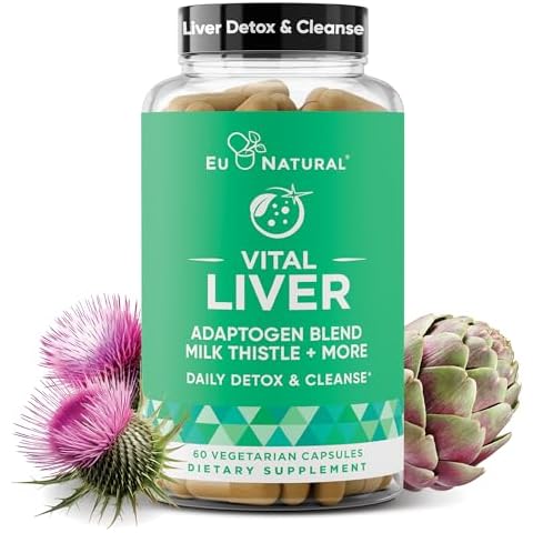 Vital Liver Cleanse Detox & Repair – 9-in-1 Liver Support Supplement – Milk Thistle, Artichoke Extract, Turmeric, Adaptogens – Optimal Liver Function and Digestive Health – 60 Vegetarian Soft Capsules Cover