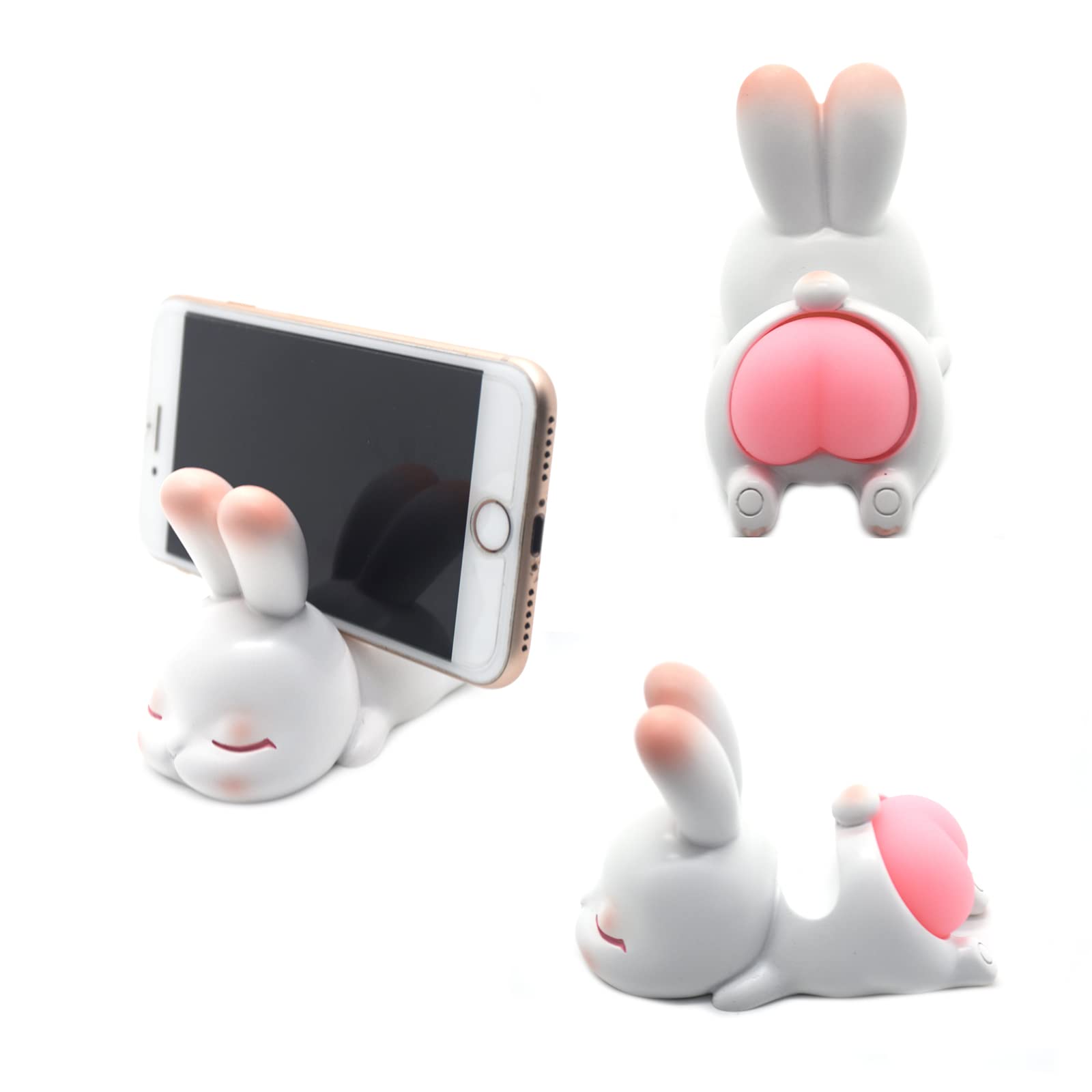 Support De Téléphone Lapin Mignon - Réglable En Hauteur Et Angle - Base Antidérapante - Design Adorable Pour Bureau - 6