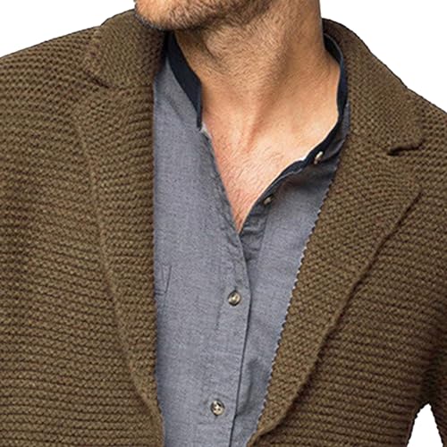 JEShifangjiusu Mens Casual Shawl Collar Cardigan Sweater Knitted Overcoat Slim Fit Cable Knit Button Up Sweaters With Pockets3