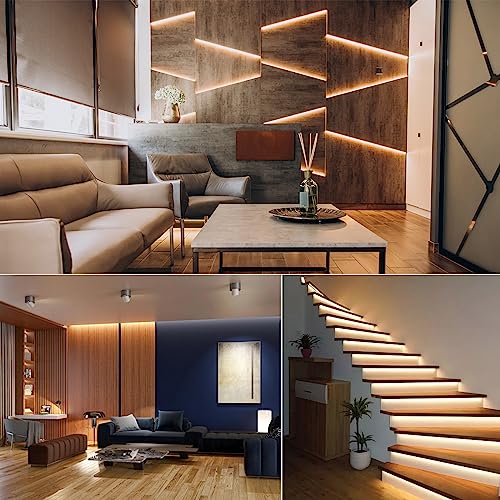Tesfish 12V LED Streifen Licht, Warmweiß 3000K 5M LED Strip Lichtband 10000LM Super Hell SMD 5050 IP20 Gesamt 600 LEDs Band Lichtleiste für Schlafzimmer, Küche, Werbung Dekoration