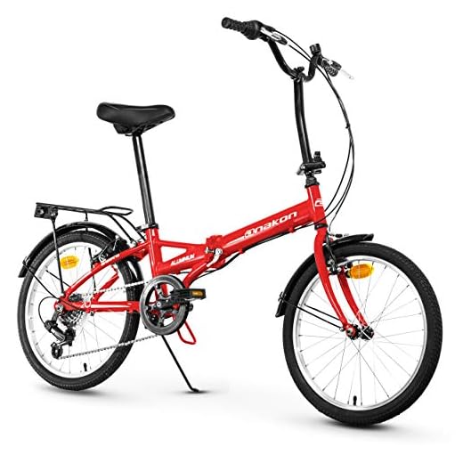 Anakon Folding Sport Bicicleta Plegable, Adultos Unisex, Rojo