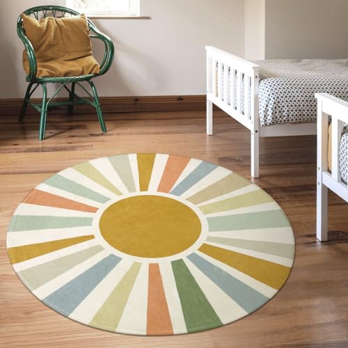 Staruia Boho Washable Rug 5 Ft Round Area Rug For Bedroom thumb #7