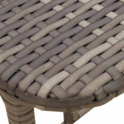 Table de jardin pliante gris polyrotin table de patio VidaXL - 8