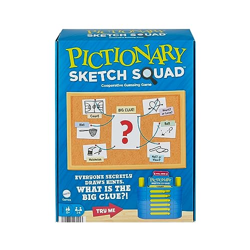 Pictionnary Jeu De Société Coopératif Nouvelle Version Pictionary Squad pour Famille, avec Devinettes, pour 2 À 6 Joueurs, Jeu Adolescents Et Adultes, HTW84