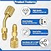 FANOVO Mini Split Adapter, R410a Adapter Straight & Angled Charging Vacuum Port Adapter, 5/16'' Female to 1/4''SAE Male R410 Fitting with Valve Core Tool, for Air Conditioner Refrigeration Service