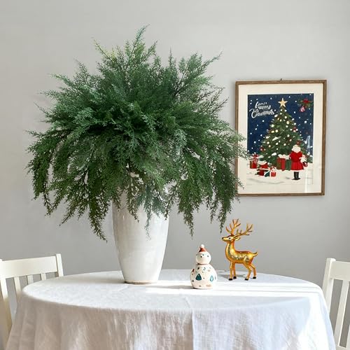 Montekin 4 Pack 36 Inch Christmas Cedar Branches – Artificial Greenery Stems for Xmas Greenery, Holiday Floral Arrangements, DIY Wreaths Garland and Home Decoration