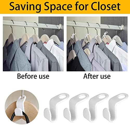 Clothes Hanger Connector Hooks, S Hanger Hooks Space Saving Closet Organiser, Plastic Coat Hangers Space Saving for Wardrobes, White (20)
