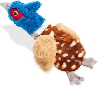 No-Stuffing Pheasant Squeaky Toy: Chew-Proof Plush with 4 Squeakers for Aggressive Chewers
