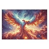Phénix Rouge Flamboyant Ciel étoilé 1000 Pieces Casse tête Adulte en Carton Haute Qualité Animal Animal de Compagnie Très Difficile Haute Difficulté Anti Stress Décoration Murale Cadeau Fête D