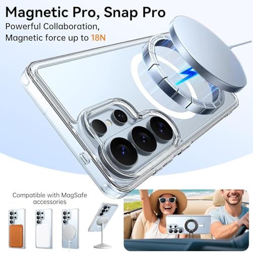 Image of DIZORO Crystal Clear Magnetic Compatible with Samsung S26 Ultra Case with Anti-Yellow Anti-Scratch | Shockproof Transparent Cover