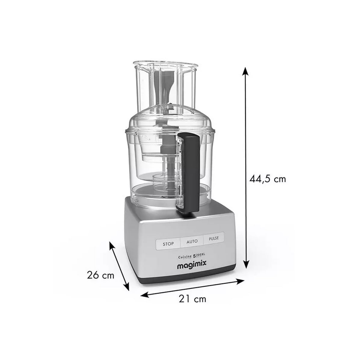 Magimix 148399 CS 5200 XL Küchenmaschine, Chrom matt