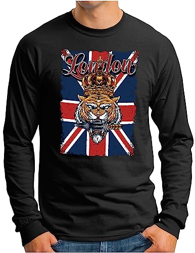 T-shirt manches longues homme Union Jack noir vêtement Great Britain