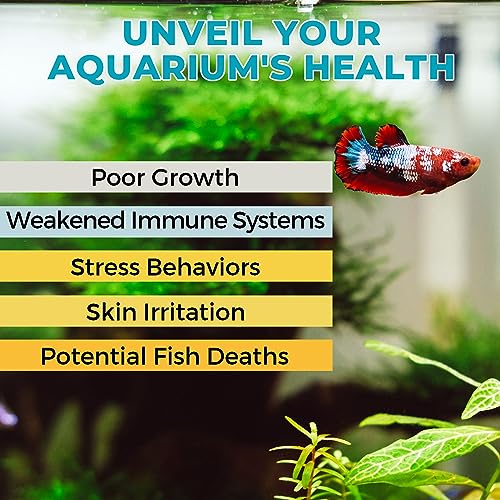 image for SaySummer 7-Way Aquarium Test Strips, 100 Strips Aquarium Testing Kit 