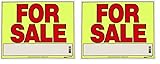 Sunburst Systems For Sale Sign for Cars, Trucks, Garage Sales, Business Sales 11H x 14W, Red-Yellow-Black (Pack of 2)