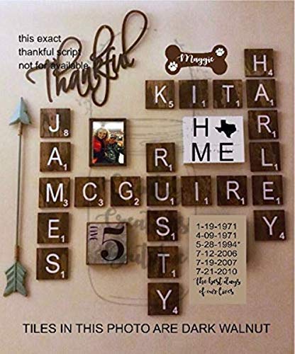 Miniatura 7 de Large Scrabble 8 x 8 Tiles, Huge Wooden Ready to Hang Tiles, Wall Decor, Farmhouse Style, Scrabble Pieces, Personalized Sign, Wooden Letters