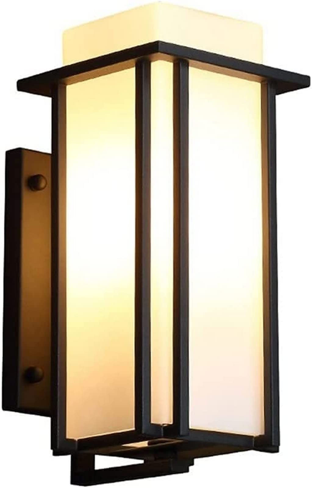 Applique Murale Extérieure E27 LED 31cm en Aluminium Noir Lampe de Jardin Moderne Carrée Étanche