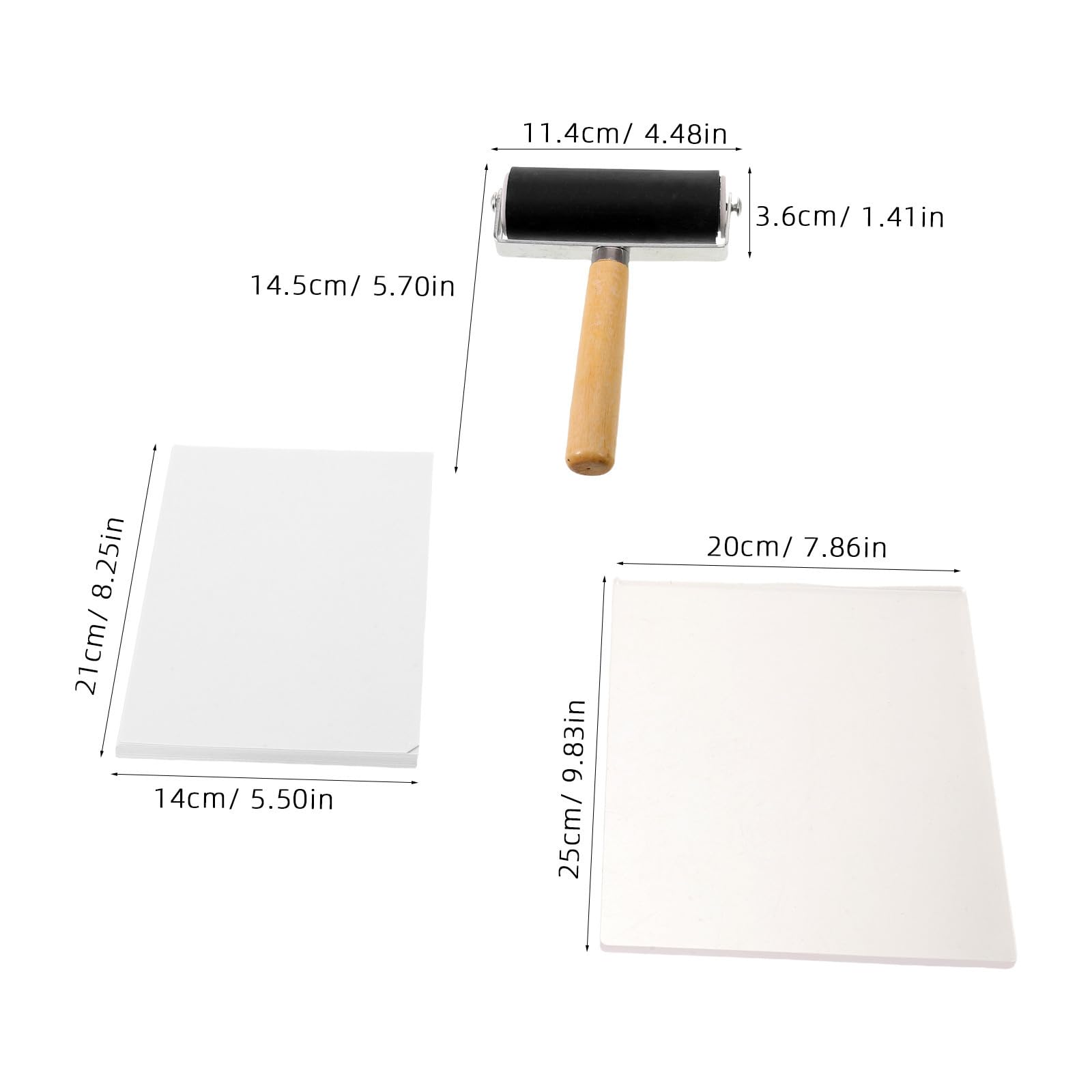 Rodillo de Gel para Grabado con Cepillo, Resistente y Fácil de Limpiar, Adecuado para Impresión Textil y Manualidades con Papel y Cartón