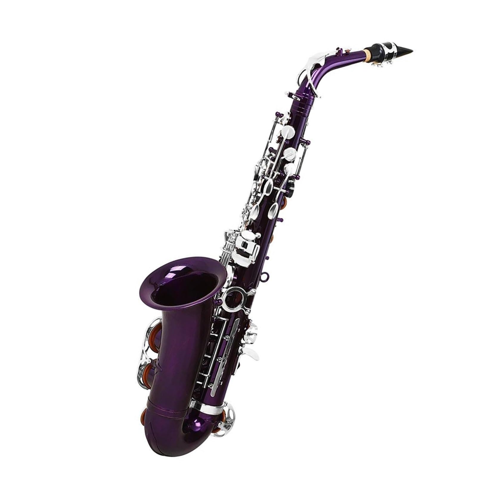 Saksofon Profesjonalny Zestaw saksofonu altowego Eb Korpus mosiężny z futerałem Stroik Profesjonalne akcesoria do instrumentów dętych drewnianych 2 kolory(Silver purple)