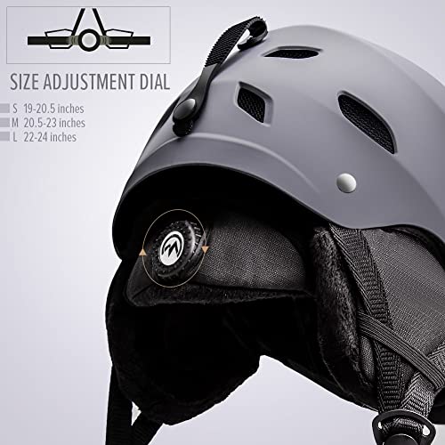 Image of OutdoorMaster Kelvin Ski Helmet - Snowboard Helmet for Men, Women & Youth (Gray,S) | Ski & Snowboard Use,Fits Men,Women & Youth,ASTM Certified Impact Protection,Adjustable Ventilation