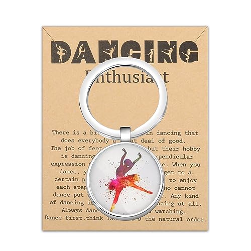 MYSOMY Dance Enthusiast Gift Ballet Jewellery Dance Keychain/Bracelet Ballet Dancer Gift Ballerina Gift Dance Lover Gift Dance Recitals Gift (Dancing C-KC)
