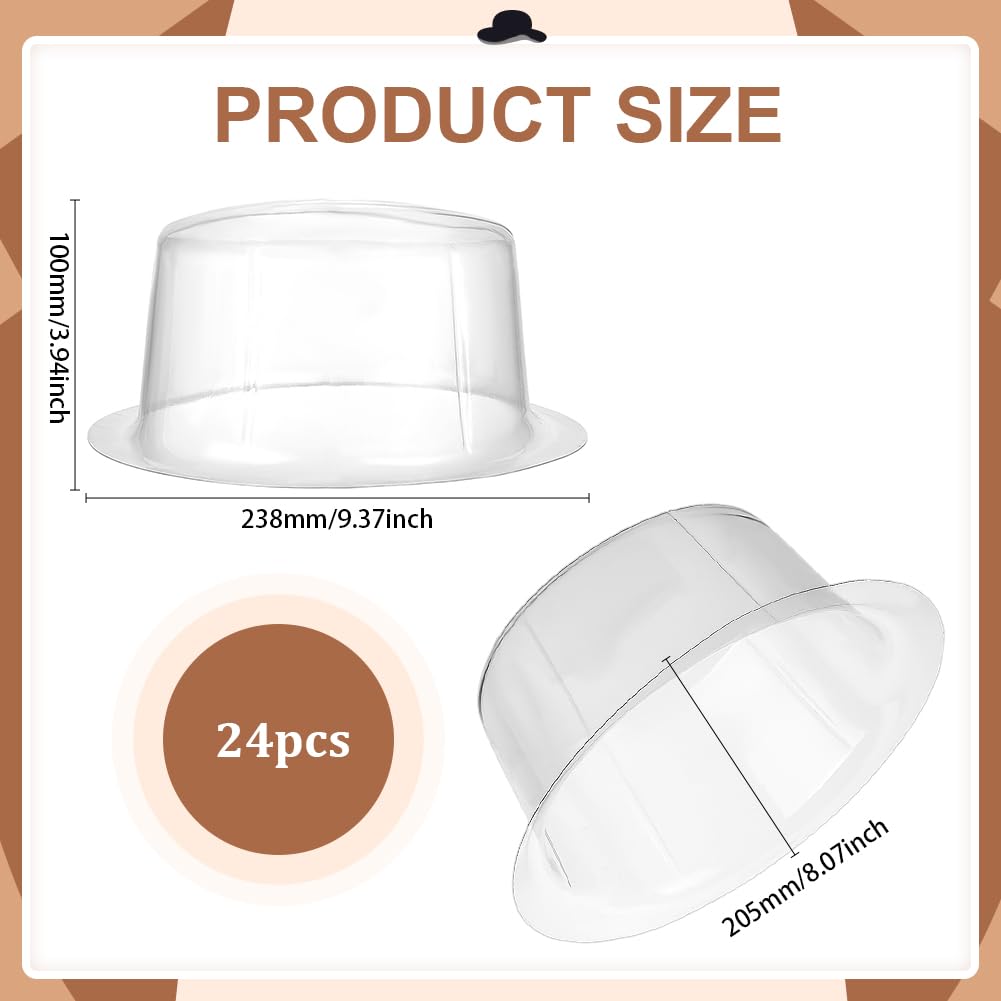 BENECREAT 24 Pcs Plastic Hat Holder, Plastic Hat Supports Display Organizer Racks Stands, Hat Inserts Cap Display Holder for Cowboy Fedora, Bucket Hats, Heads Reshaper Moldes