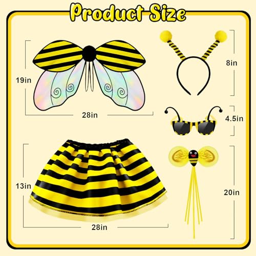 Disfraz de Abeja para Niñas 3-8 años con Alas y Tutu miniatura 5