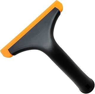 Silicone Squeegee for Shower Glass Door, Window Cleaning, Auto Water Blade, Water Wiper, Shower Squeegee, 5.9'' Blade and 7.5'' Long Handle, for Car Windshield, Window, Mirror, Glass Door. (Black)