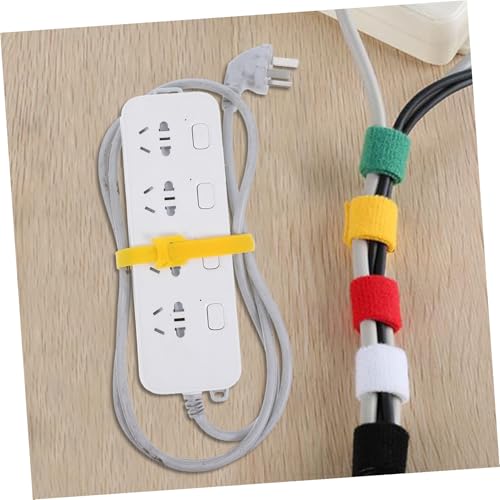 jojofuny 100pcs Bridas Reutilizables para Cables con Cinta Autoadhesiva para Gestión de Cables bajo Escritorio y Envoltura de Cables Amarillo 12x300mm miniatura 6