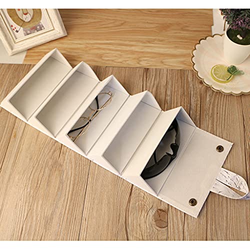 MAOSUO Bolsa de armazenamento de óculos de sol para viagem, 5 compartimentos, caixa de armazenamento