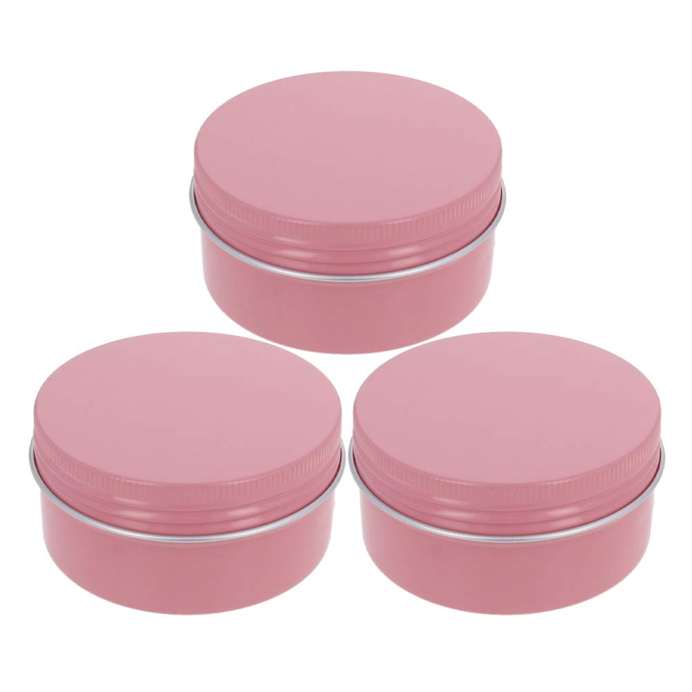 Heyiarbeit 24pcs 1 oz Round Aluminum Cans Tin Can Screw Top Metal Lid Containers for Lip Balm, Crafts, Cosmetic, Candles, Candies, White 30ml
