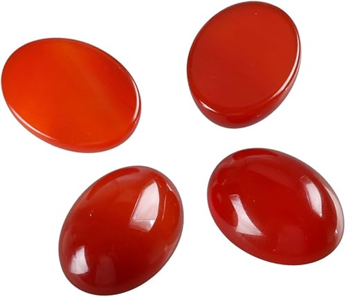 Miniatura 10 de Adabele GCN-B8 - 4 unidades de piedra preciosa ovalada de jaspe rojo breczado natural de jaspe rojo con parte trasera plana, cabujón de piedra