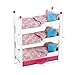 Emily Rose 18 Inch Doll Furniture - 3 White Single Stackable Wooden Beds - Triple Bunkbed Bunk with (3) Colorful Bedding Sets & Pink Clothing Storage Drawer | USA Business