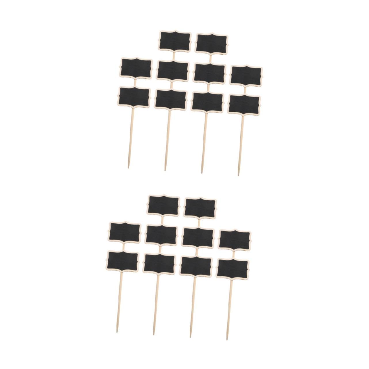 HEMOTON 2sets 10 Pcs Wooden Mini Chalkboard Plant Tags for Garden Decoration Versatile Signs for Plant Labeling Wedding Decor Party Favors Garden Markers 10pcs*2