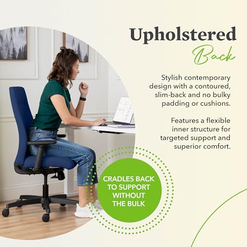 Image of HON Ignition 2.0 Ergonomic Office Chair with Adjustable Arms, Standard Synchro‑Tilt Recline, Upholstered Desk and Computer Chair for Home Office or Workstation, Black Frame, Fog