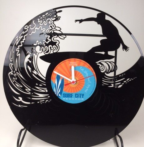 Surfer Vinyl Record Wall Clock