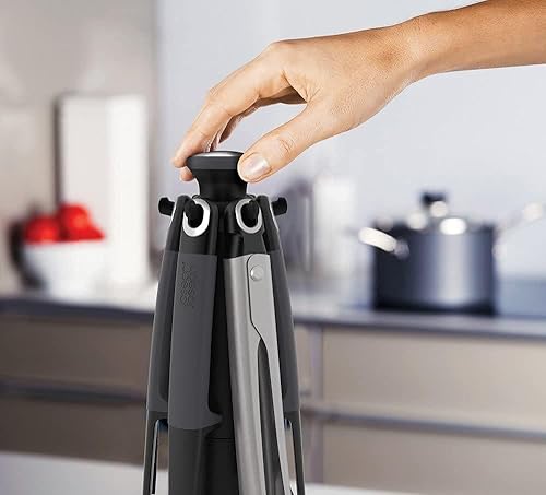 Miniatura 6 de Joseph Joseph Elevate Carousel - Juego de utensilios de cocina de nailon con soporte de almacenamiento giratorio 6 piezas gris