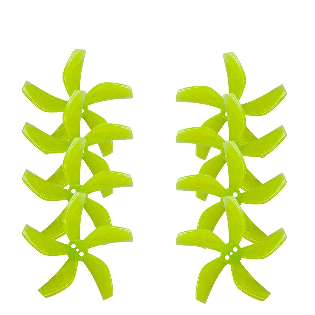Gemfan 4Pairs D51-2020 51mm 5-Blade PC Propeller with 1.5mm Mounting Hole for RC FPV Racing Freestyle 2inch Cinewhoop Ducted Drone (Light Green)