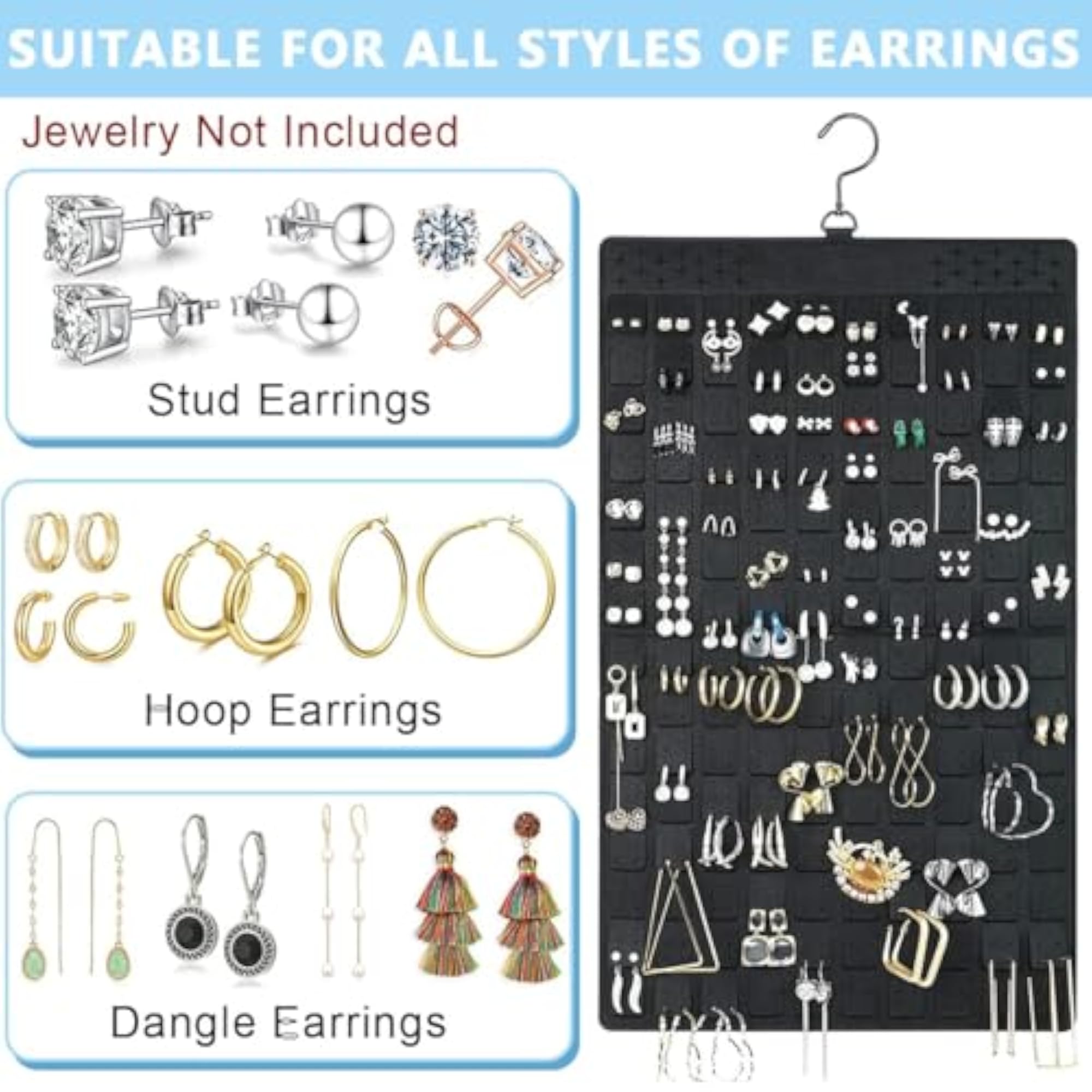 Hanging Jewelry Organizer for Earrings & Necklaces