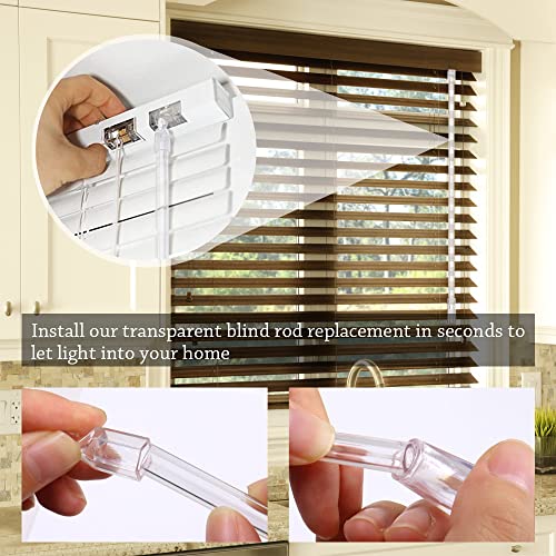 43,2 cm Blind-Neigungsstab mit Haken und Griff, Acryl Klar Blindstange Ersatz, Blindöffner Stick lang, vertikaler Jalousienstab Steuerteil Öffner Zubehör (4 Sets)