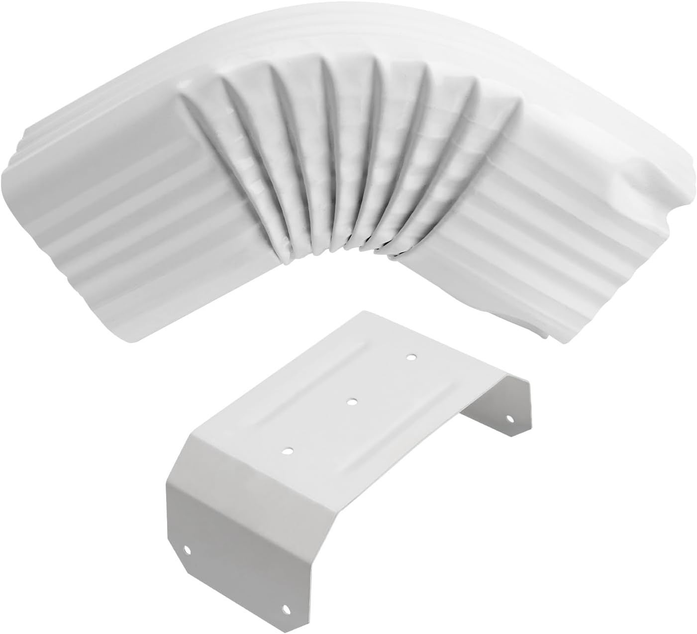 Downspout Gutter Elbow Style B 3" x 4" Angle is 75° White Aluminum & 1