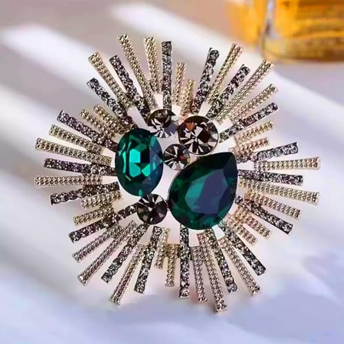 Image of Rhinestone Snowflake Brooch Pin for Women Sparkly Flower Corsage Lapel Pin Vintage Floral Suit Jacket Brooch Pin Jewelry for Women Men Birthday Gifts